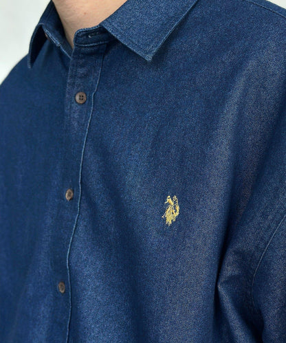 U.S. POLO ASSN. 單點刺繡 牛仔襯衫