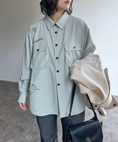 塗鴉刺繡圖案襯衫