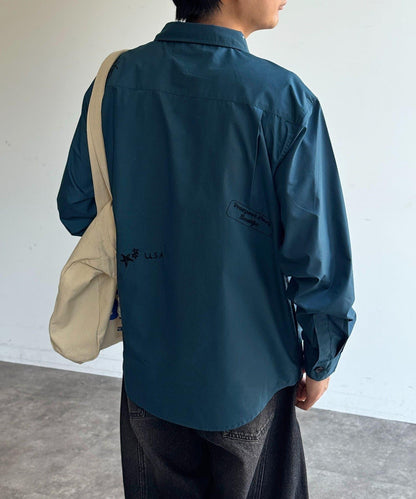 塗鴉刺繡圖案襯衫