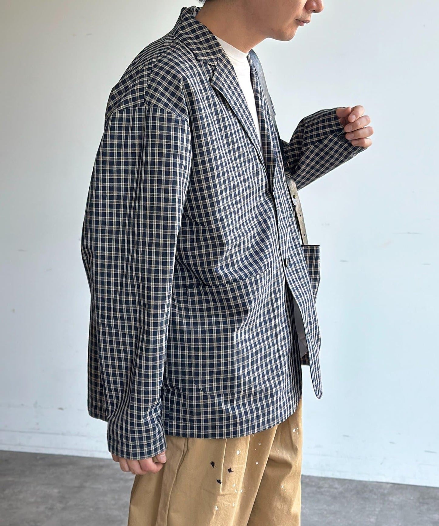 U.S. POLO ASSN. 格紋襯衫領西裝外套