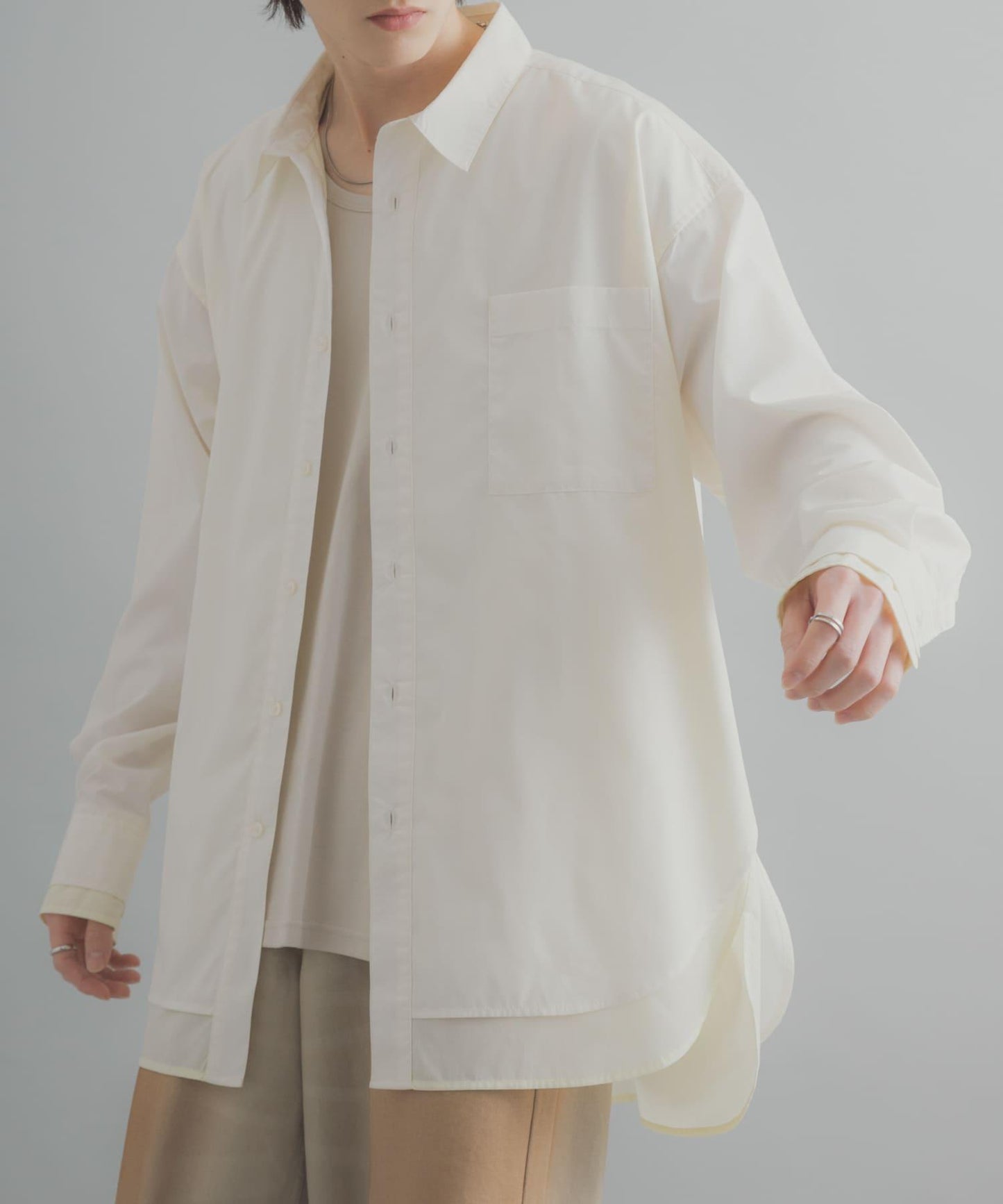 層次感 標準領 襯衫