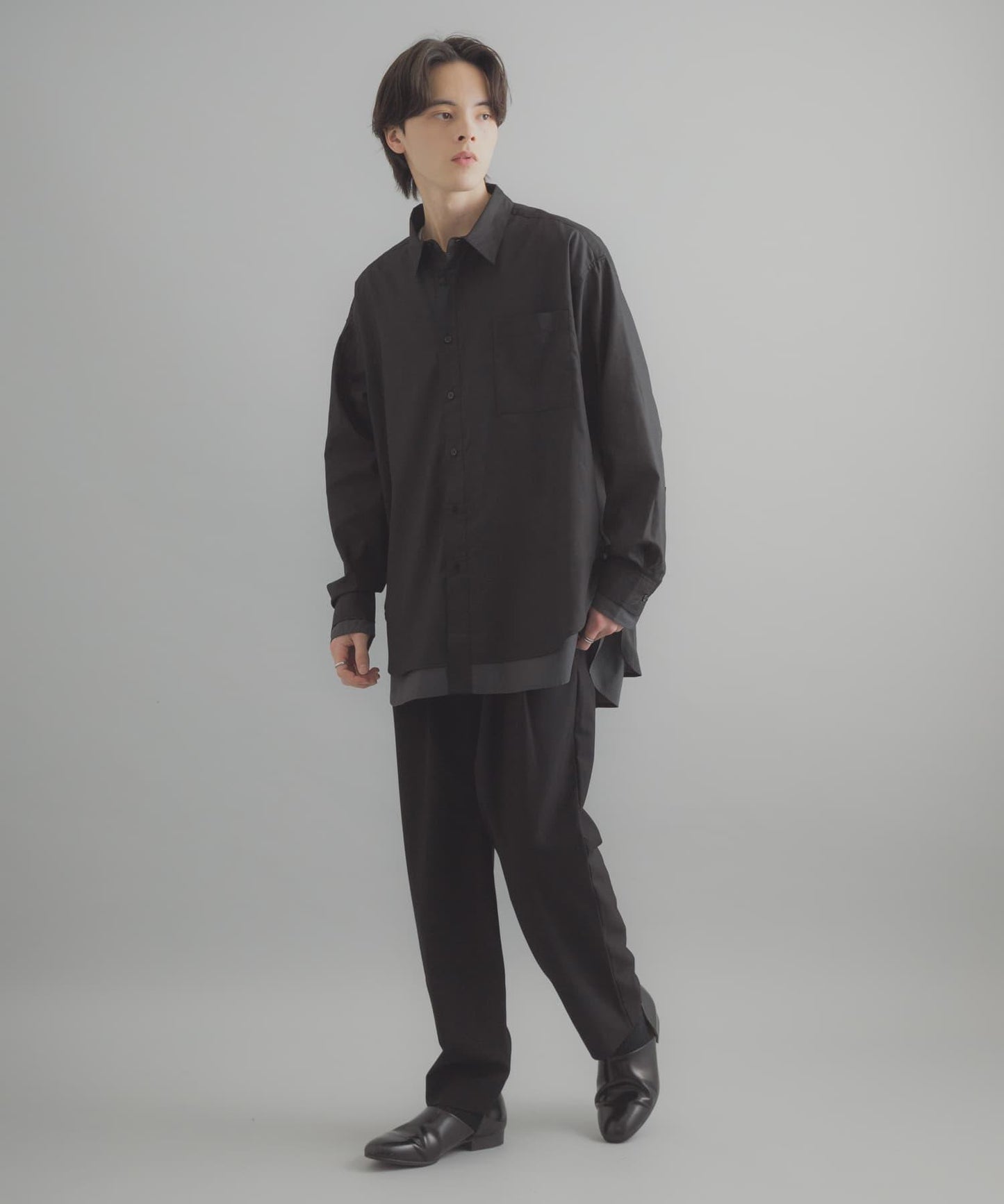 層次感 標準領 襯衫