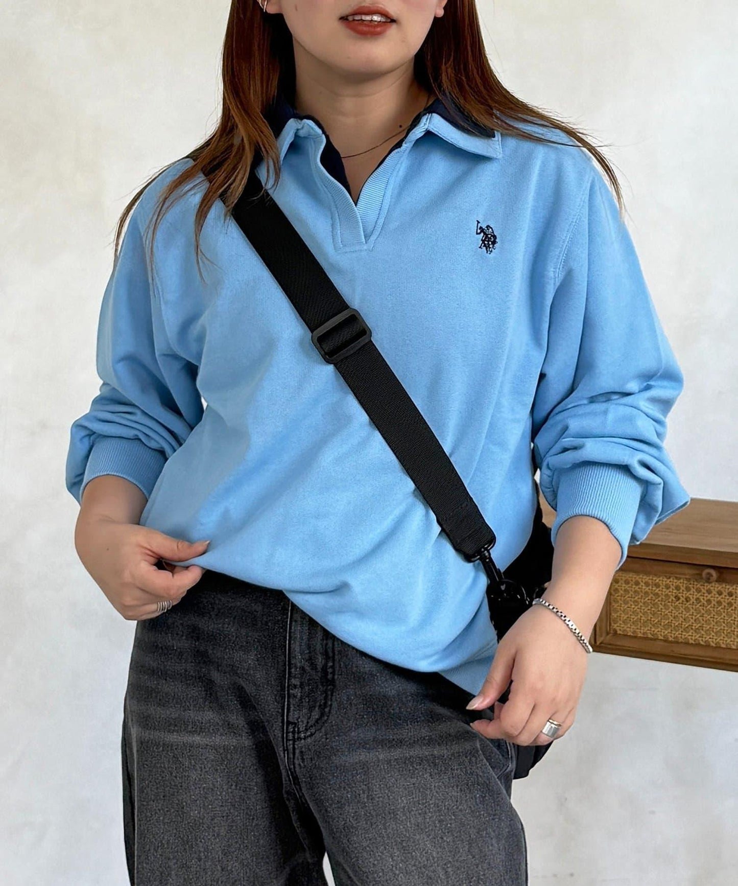 U.S. POLO ASSN. 層次設計 毛圈套頭衛衣