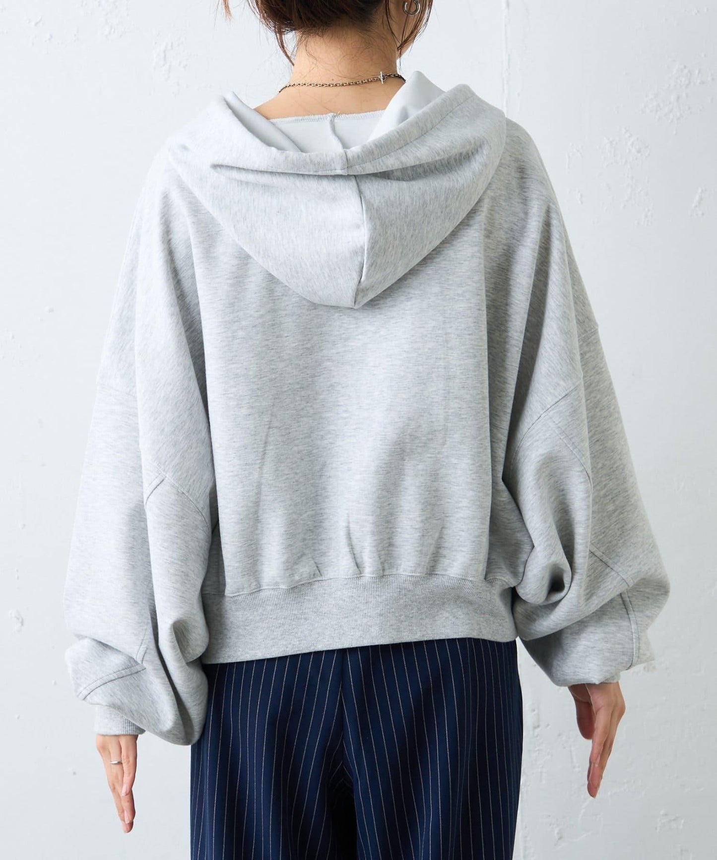 水洗做舊空氣層連帽衛衣