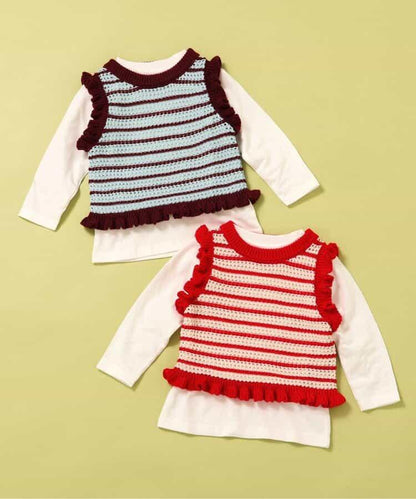 2P夏季針織背心長袖T恤套裝