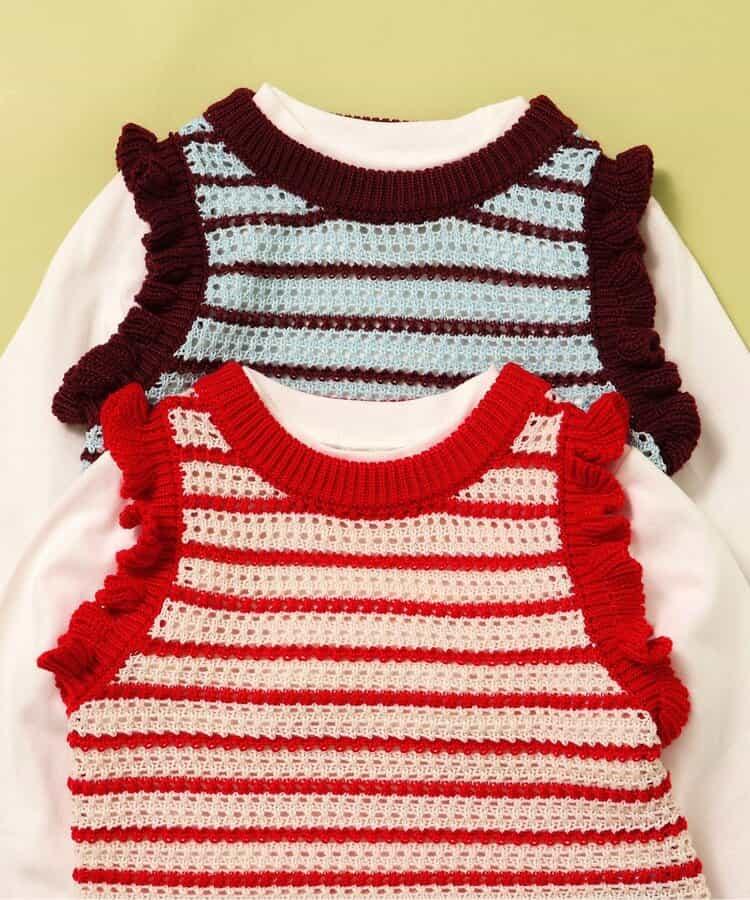 2P夏季針織背心長袖T恤套裝