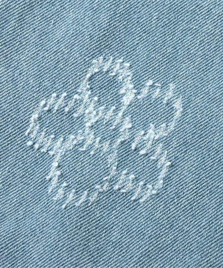 全長 花卉圖案 牛仔面料 牛仔褲