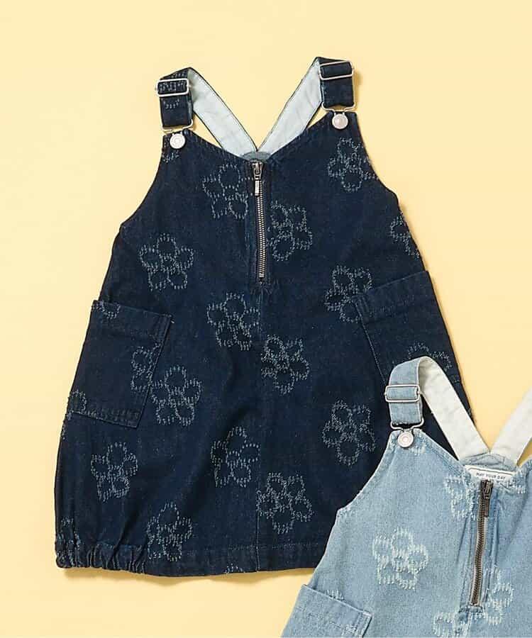花卉圖案 牛仔 揹帶裙
