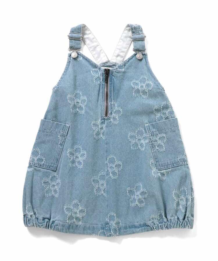 花卉圖案 牛仔 揹帶裙