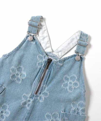 花卉圖案 牛仔 揹帶裙