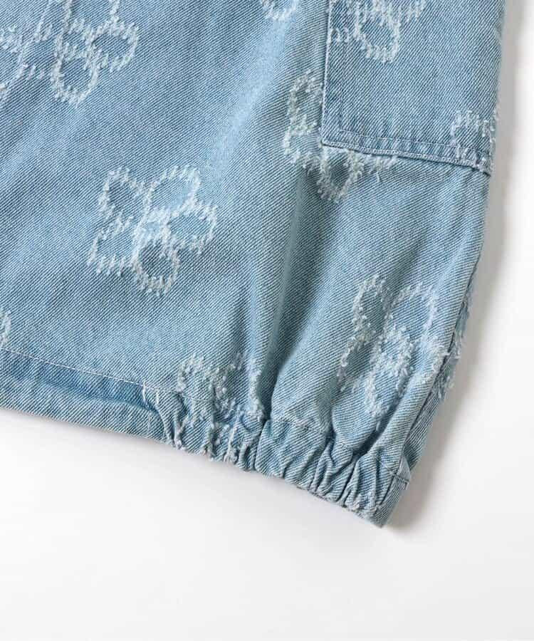 花卉圖案 牛仔 揹帶裙