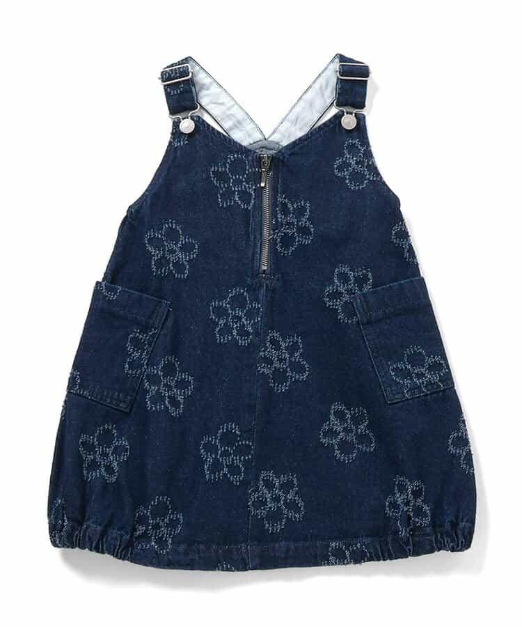 花卉圖案 牛仔 揹帶裙