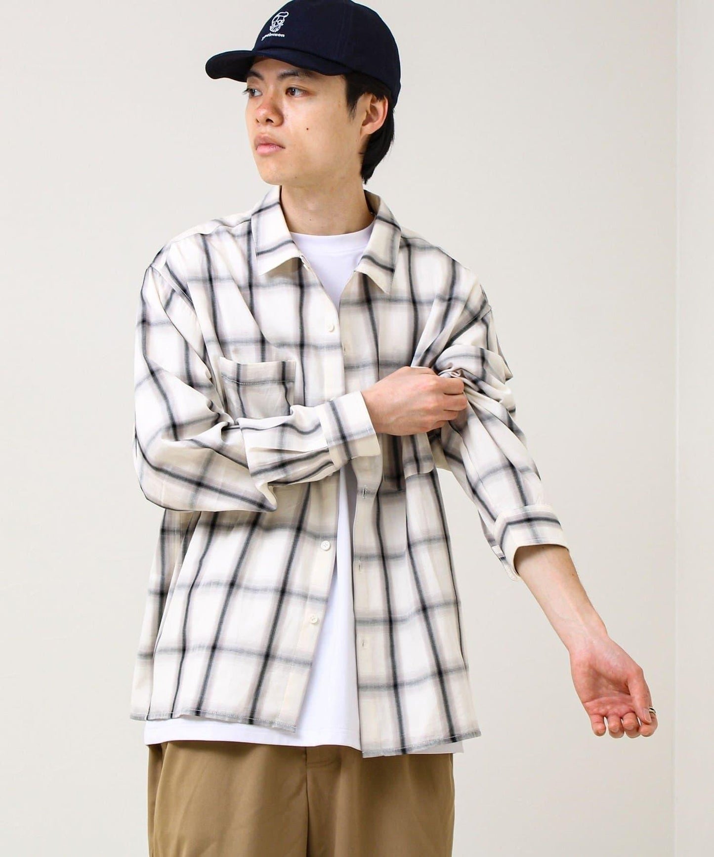 層次感色調 漸變格 長袖襯衫