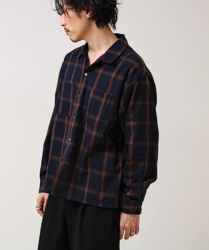 層次感色調 漸變格 長袖襯衫