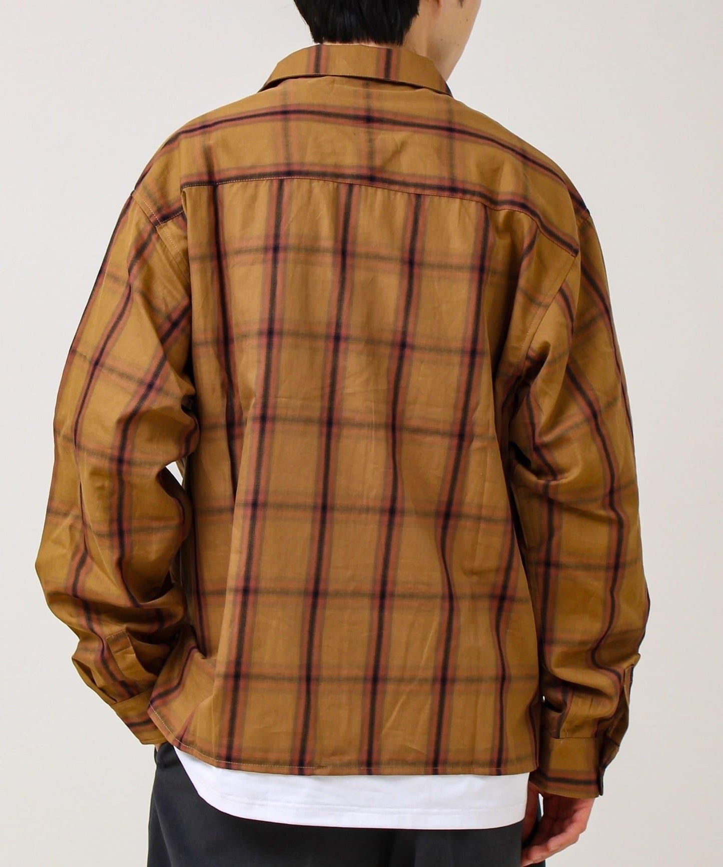 層次感色調 漸變格 長袖襯衫