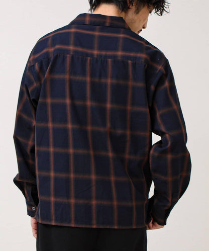 層次感色調 漸變格 長袖襯衫