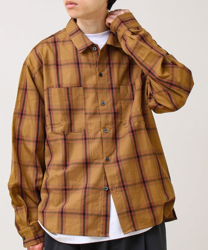 層次感色調 漸變格 長袖襯衫