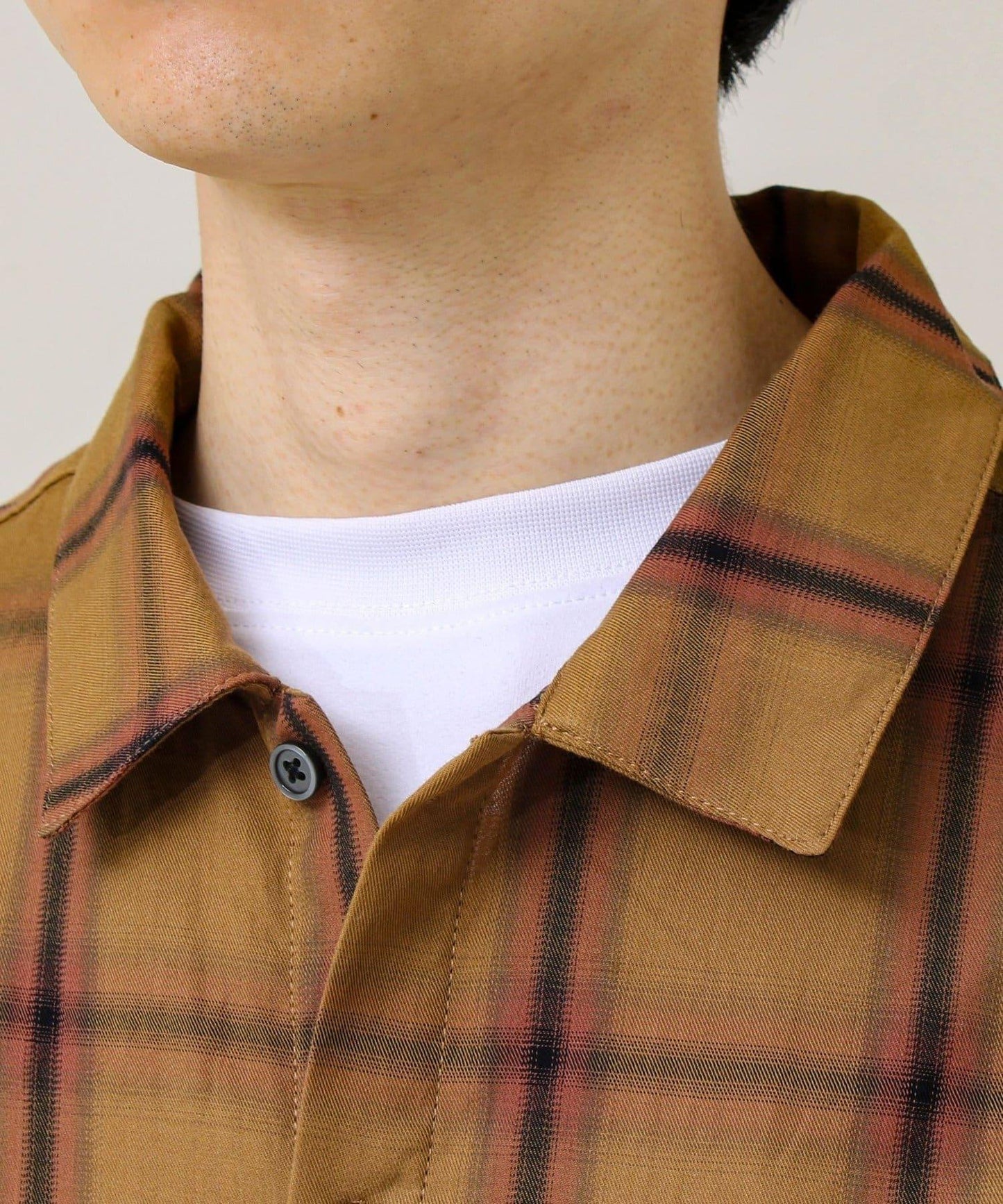 層次感色調 漸變格 長袖襯衫