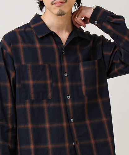 層次感色調 漸變格 長袖襯衫