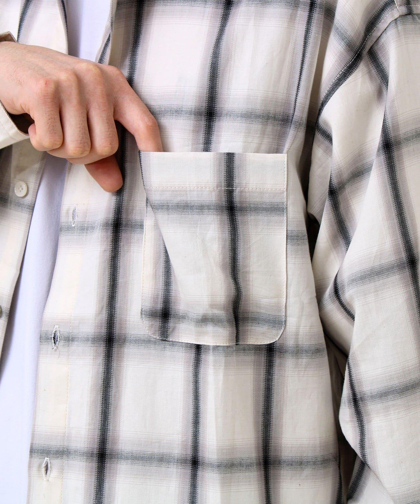 層次感色調 漸變格 長袖襯衫