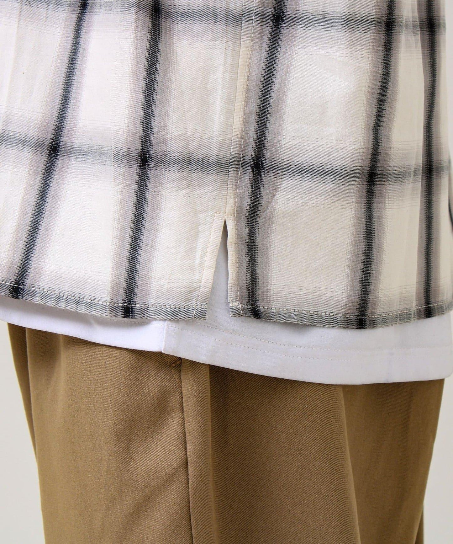 層次感色調 漸變格 長袖襯衫