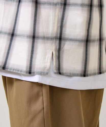 層次感色調 漸變格 長袖襯衫