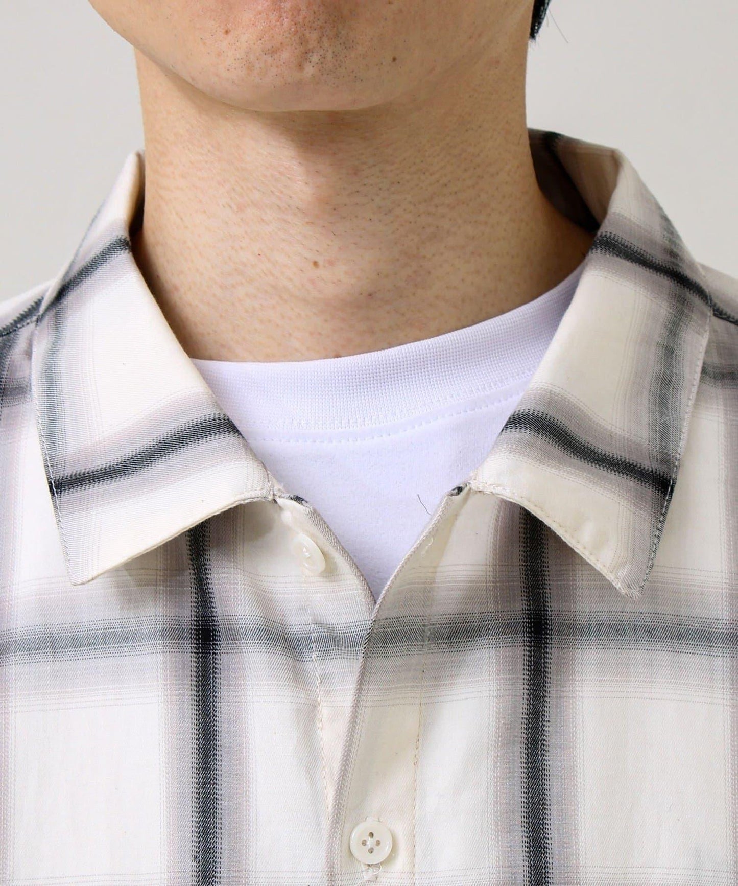 層次感色調 漸變格 長袖襯衫