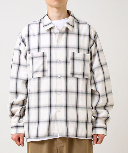 層次感色調 漸變格 長袖襯衫