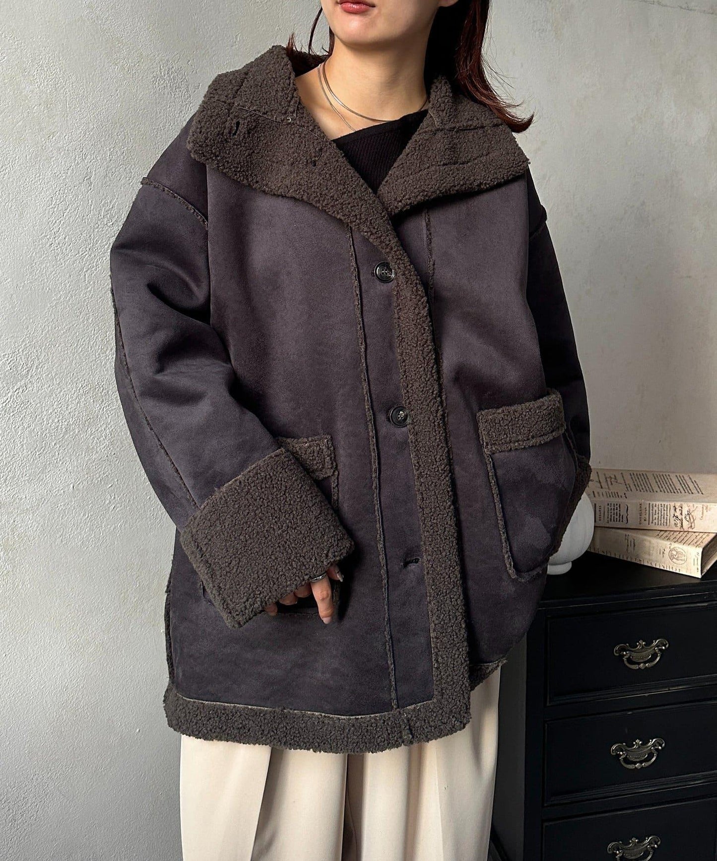 羊羔絨中款外套 F款