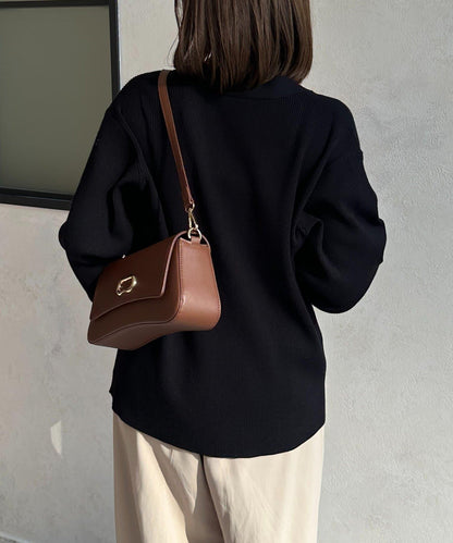 裝飾紐扣 羅紋針織 開衫