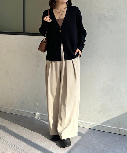 裝飾紐扣 羅紋針織 開衫