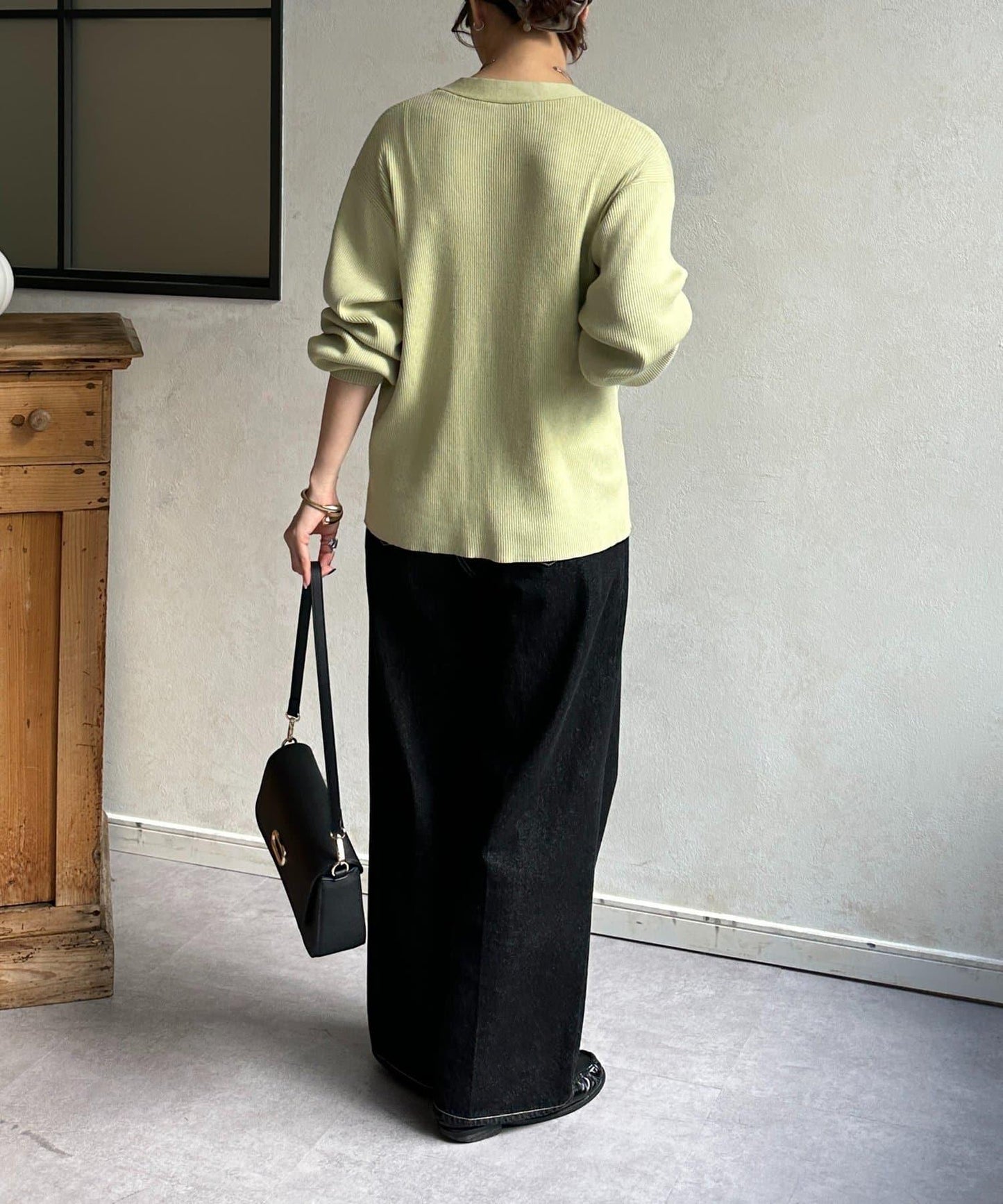 裝飾紐扣 羅紋針織 開衫