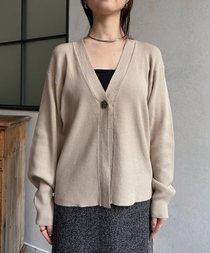 裝飾紐扣 羅紋針織 開衫