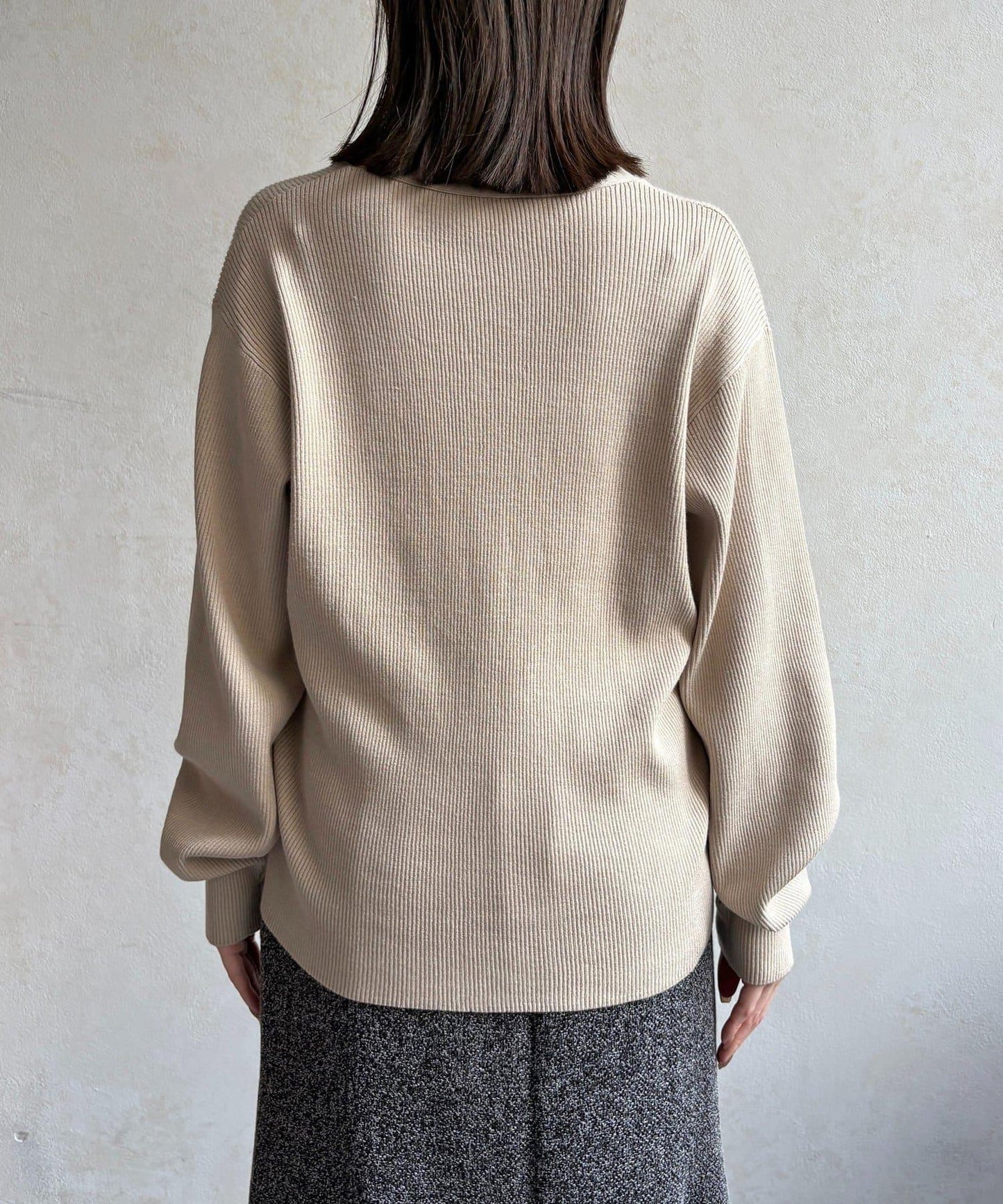 裝飾紐扣 羅紋針織 開衫