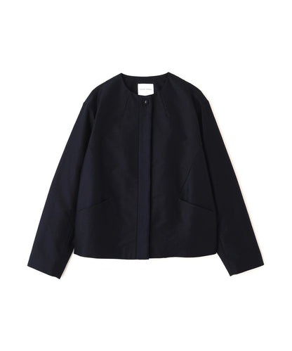 輕薄磨毛無領夾克