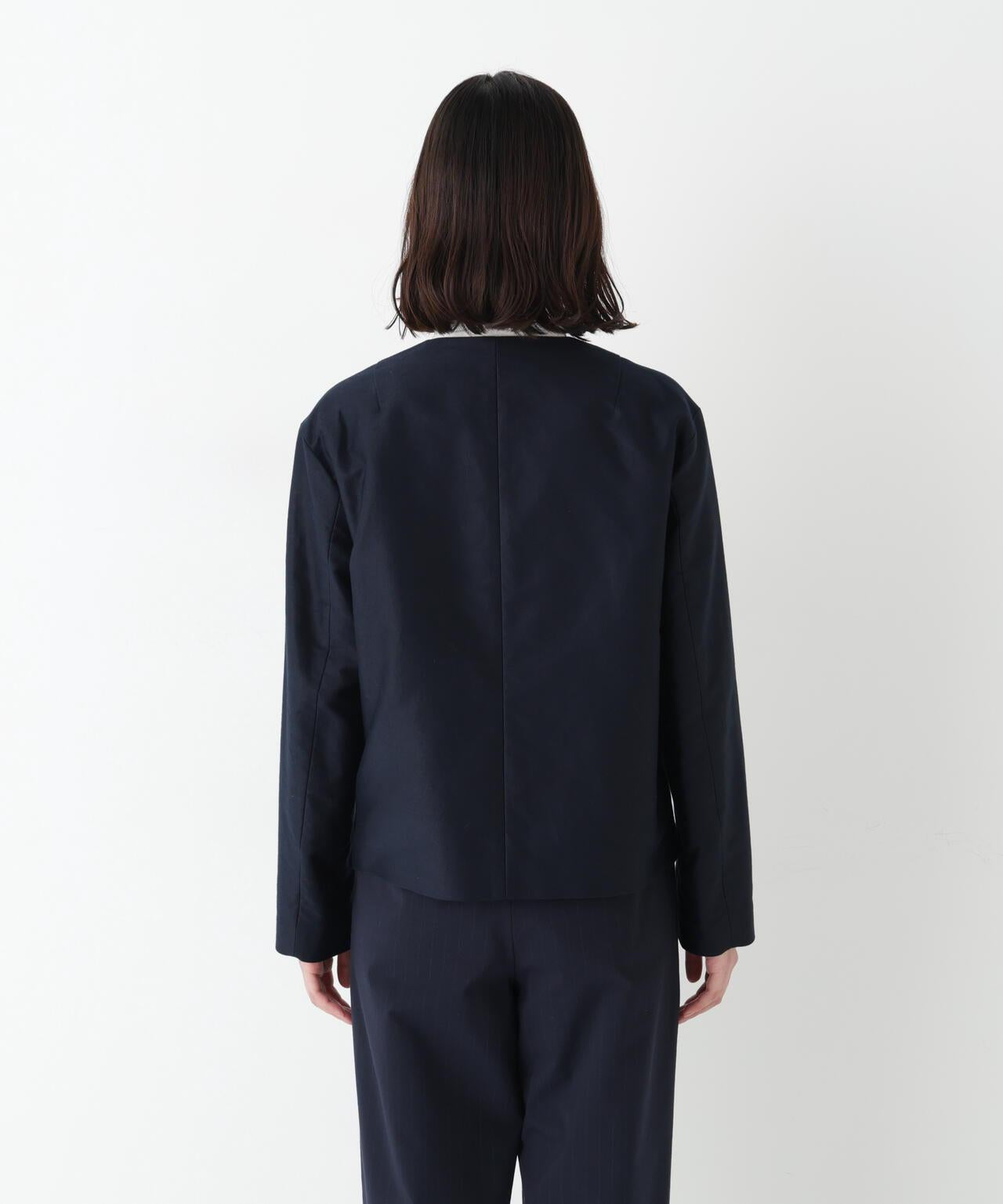 輕薄磨毛無領夾克