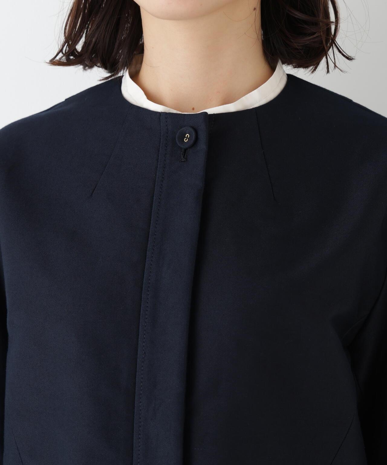 輕薄磨毛無領夾克