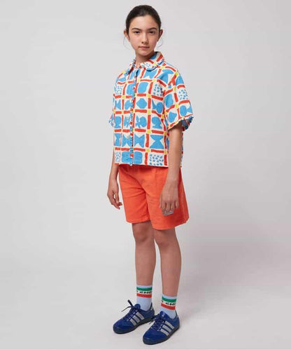 Geometric Game 滿印 織布襯衫 兒童款