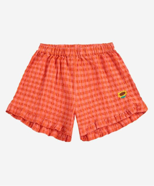 兒童 Vichy ruffle woven shorts 短褲