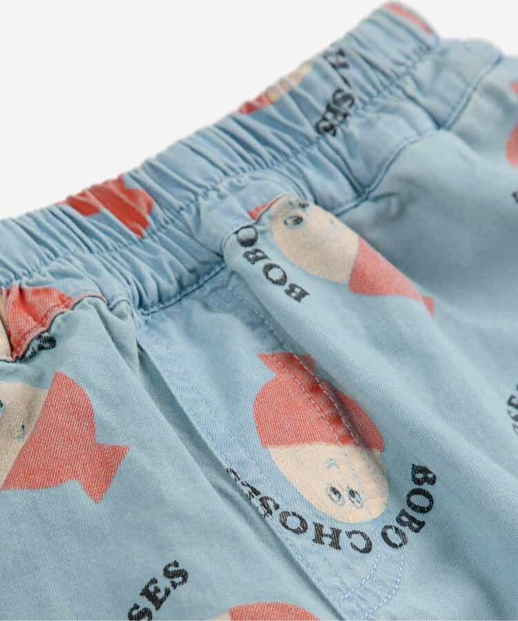 Morning Egg all over woven 兒童 bermuda shorts