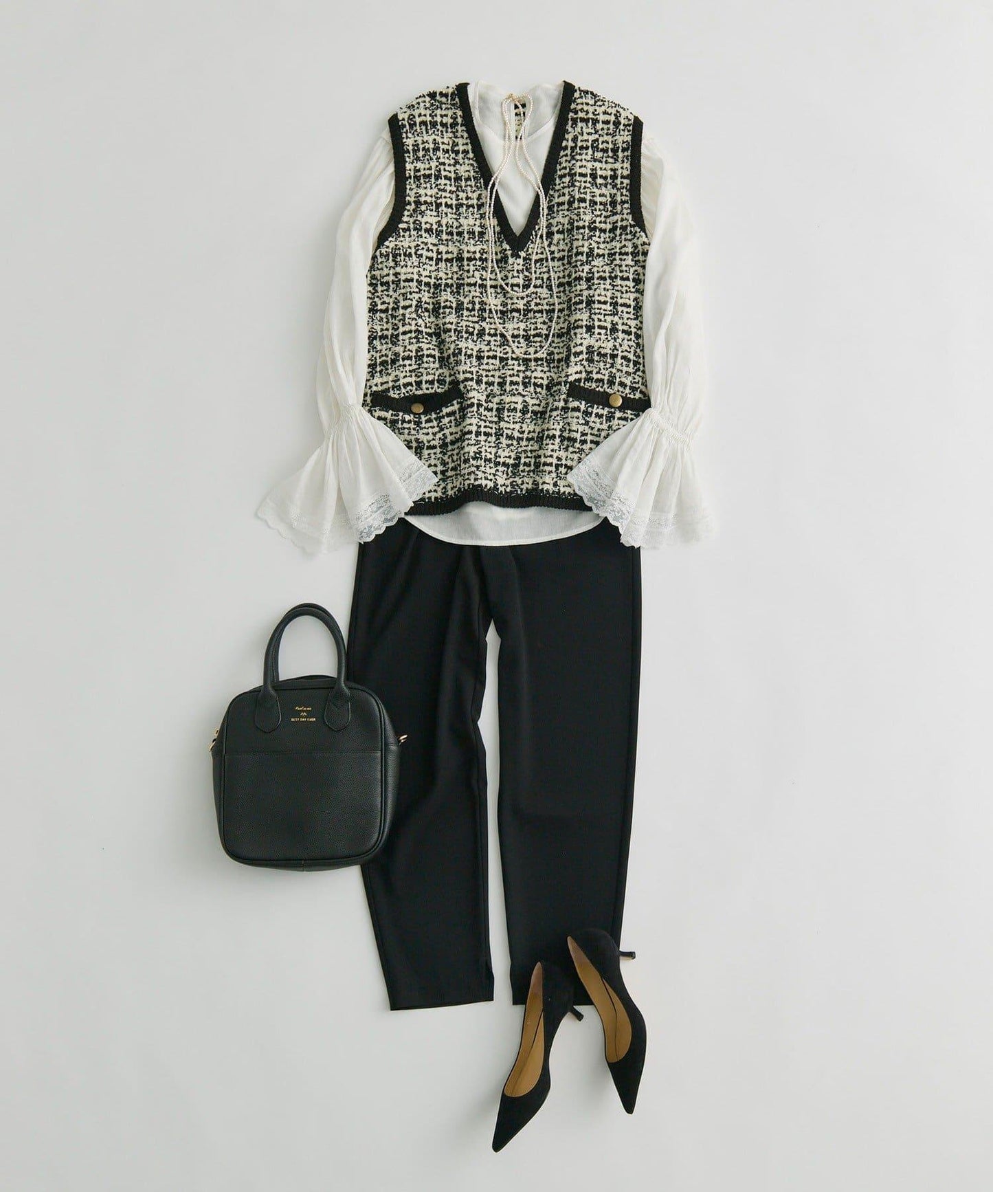 粗花呢風 針織背心