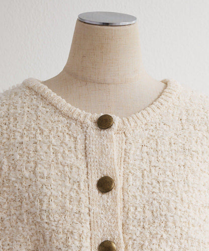 花呢風針織開衫