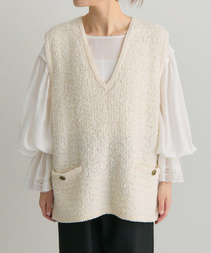 粗花呢風 針織背心