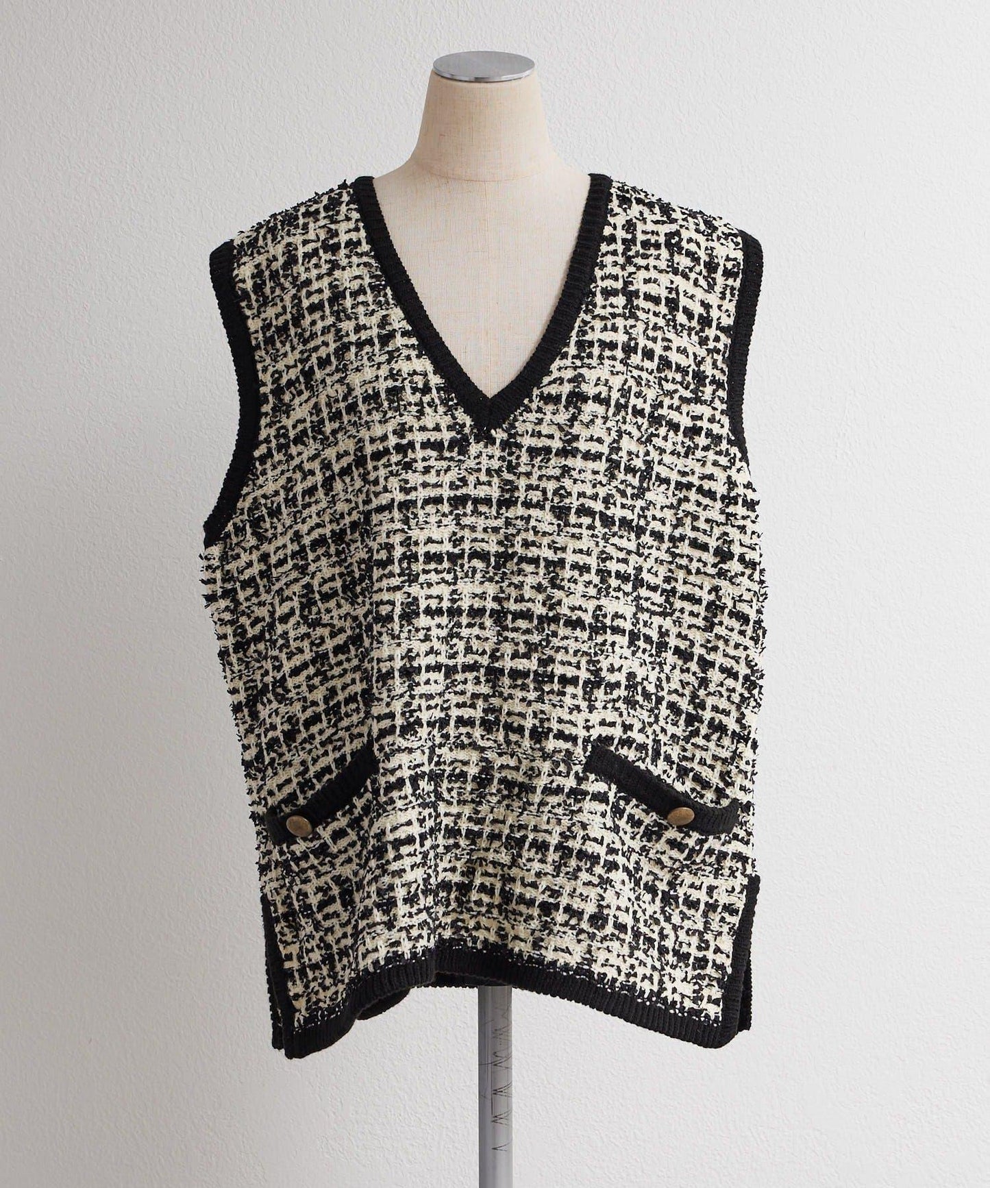 粗花呢風 針織背心