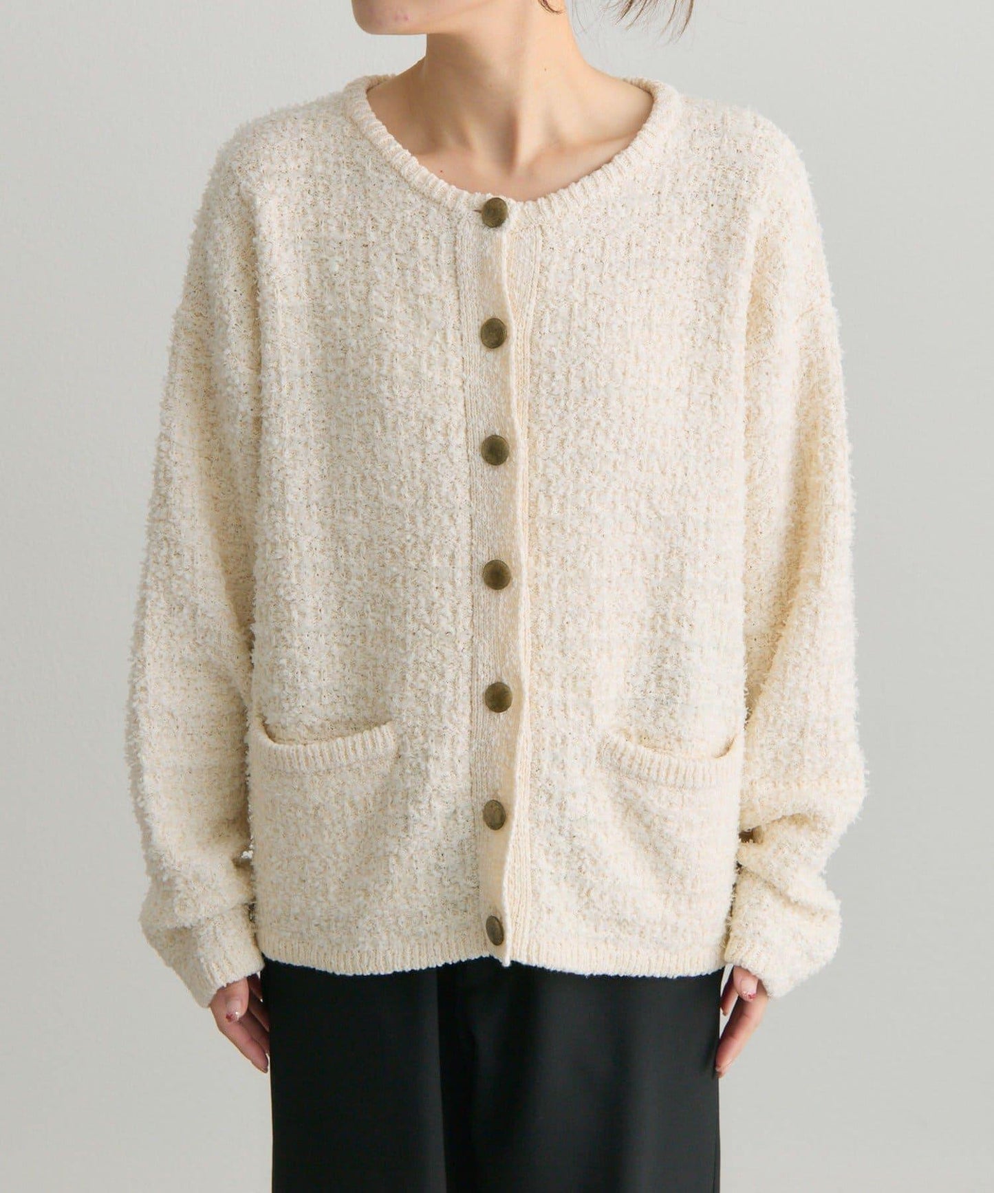 花呢風針織開衫