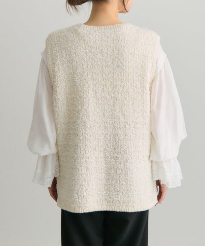 粗花呢風 針織背心