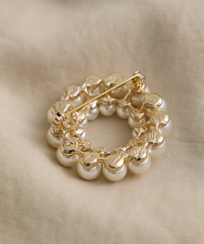 雙珍珠裝飾胸針