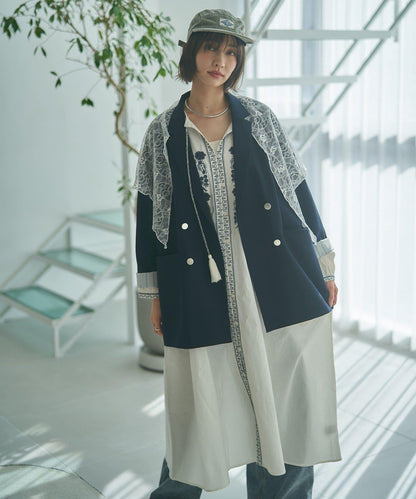 蕾絲套裝 寬鬆版 西裝領 西裝外套
