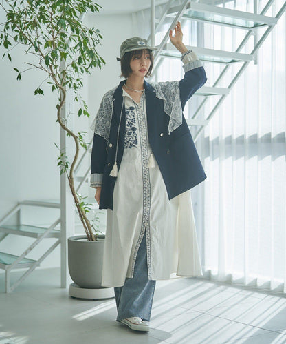 蕾絲套裝 寬鬆版 西裝領 西裝外套