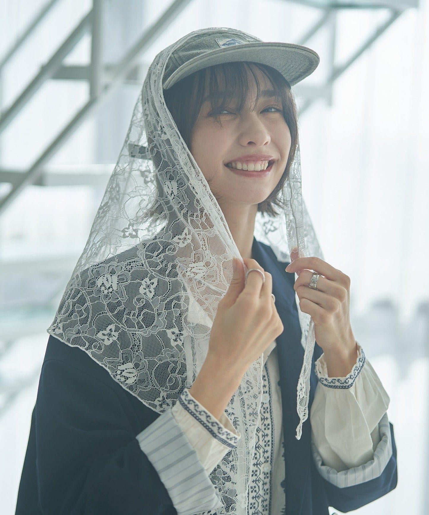 蕾絲套裝 寬鬆版 西裝領 西裝外套